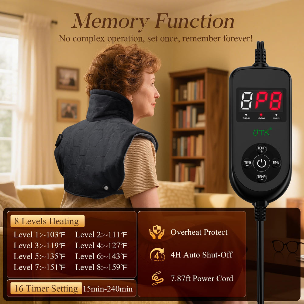 Extended 7.87 ft cord allows room to move while heating