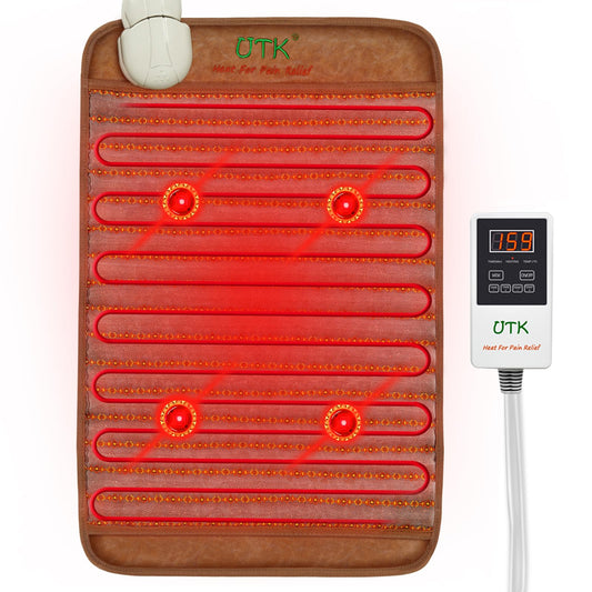 UTK far infrared heating pad delivering back-therapy warmth with a weighted design