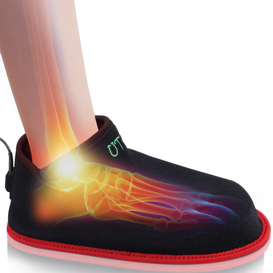 UTK full-wrap foot therapy shoe delivers red and near-infrared light for targeted care.