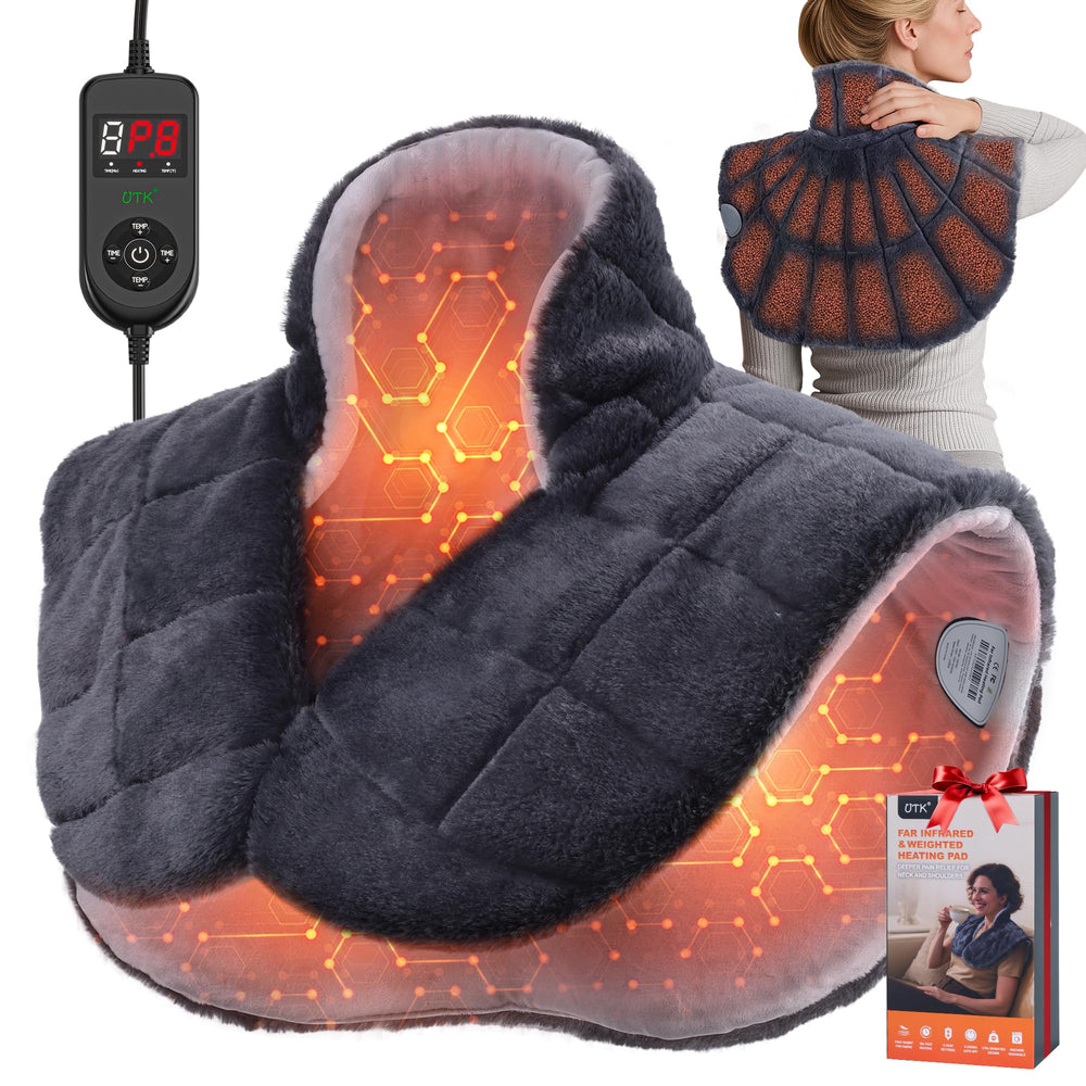 UTK neck-shoulder-back heating pad delivers fast warmth.