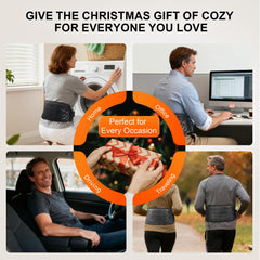 UTK portable heating belt in use demonstrates freedom of movement.