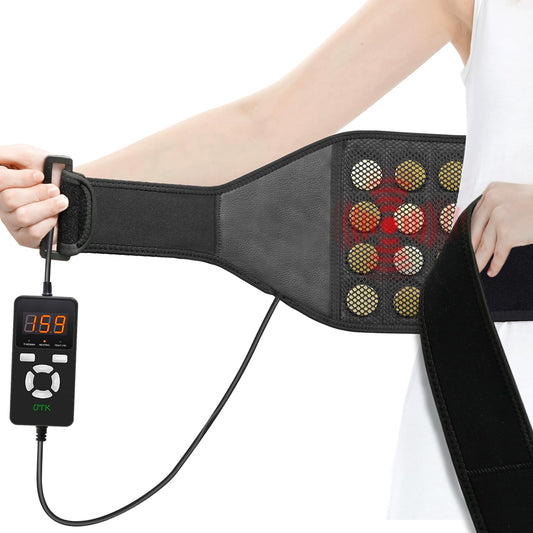 UTK vibrating far infrared heating pad on back delivers targeted warmth and comfort.