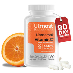 Utmost Nutrients liposomal Vitamin C bottle with capsules for daily immune support.