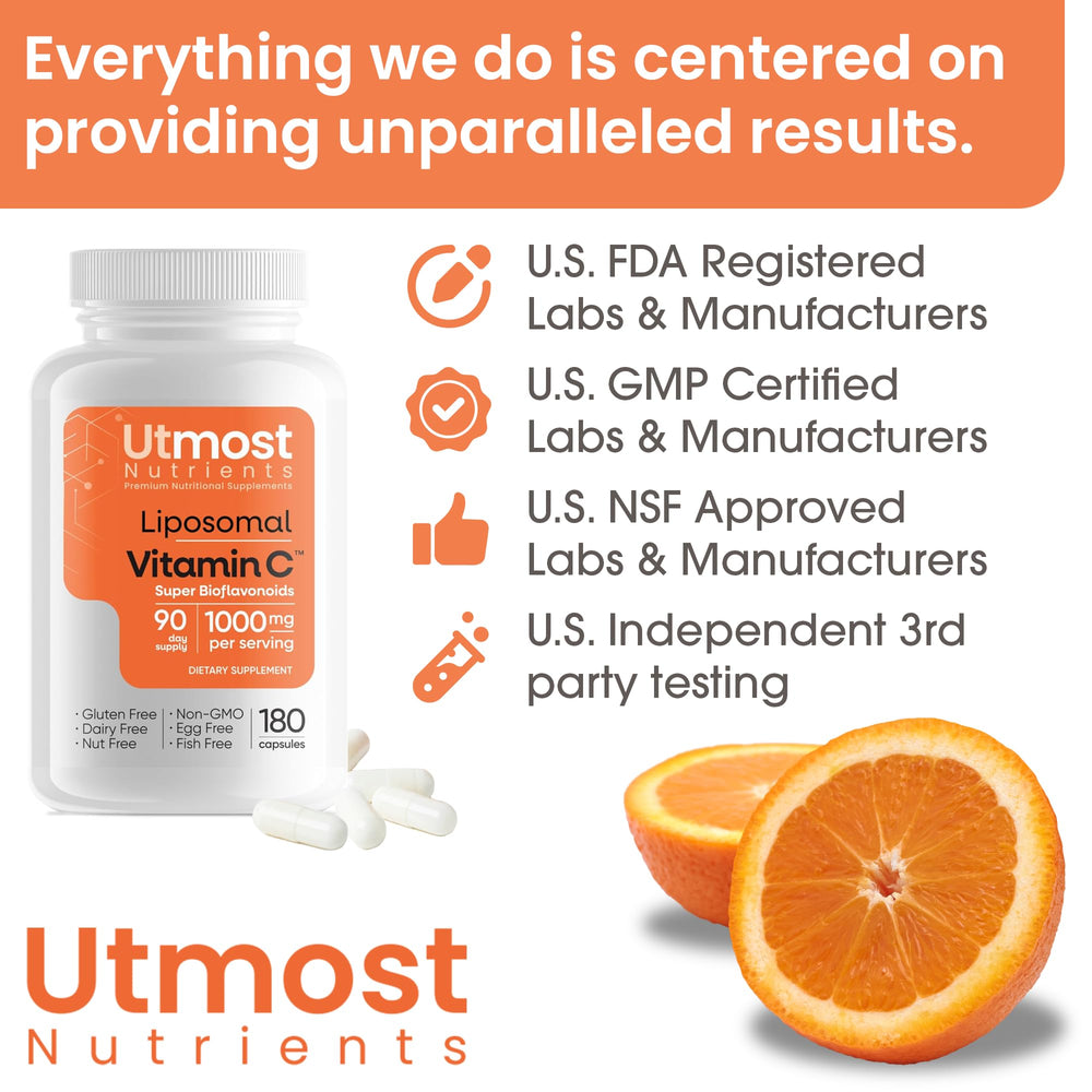 Seal of Utmost Nutrients third-party testing indicating purity and potency.