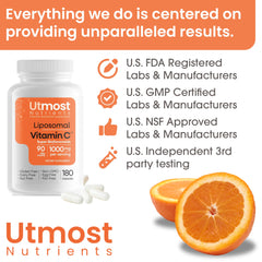 Seal of Utmost Nutrients third-party testing indicating purity and potency.