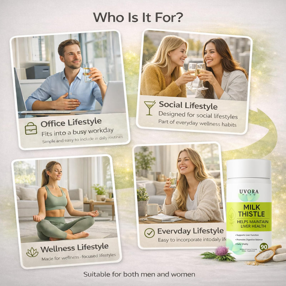 Uvora Milk Thistle Detox with glass of water for easy intake