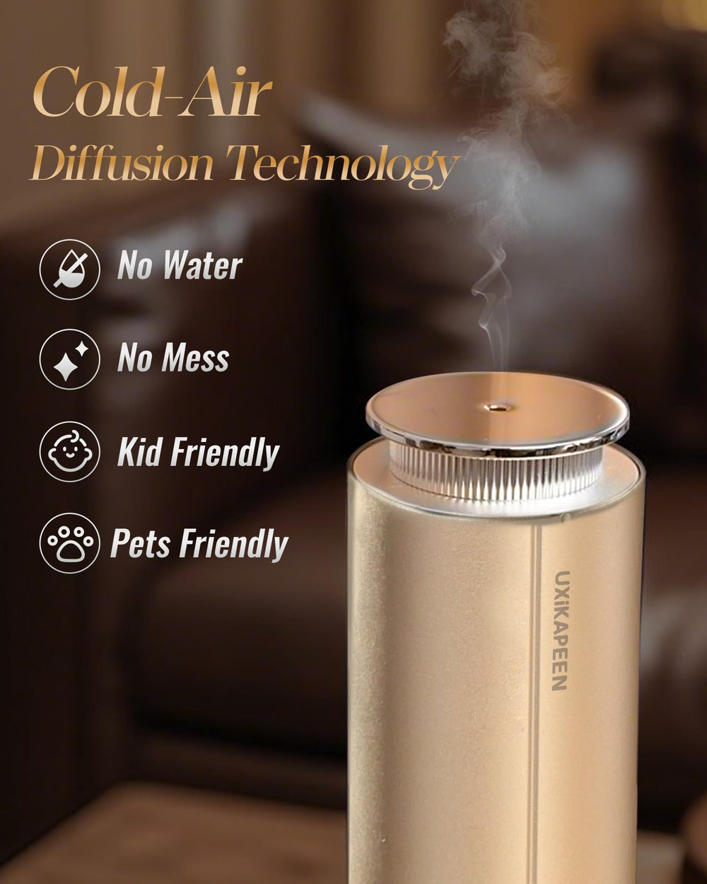 UXIKAPEEN 13-inch tall diffuser adds elegant height to any room.