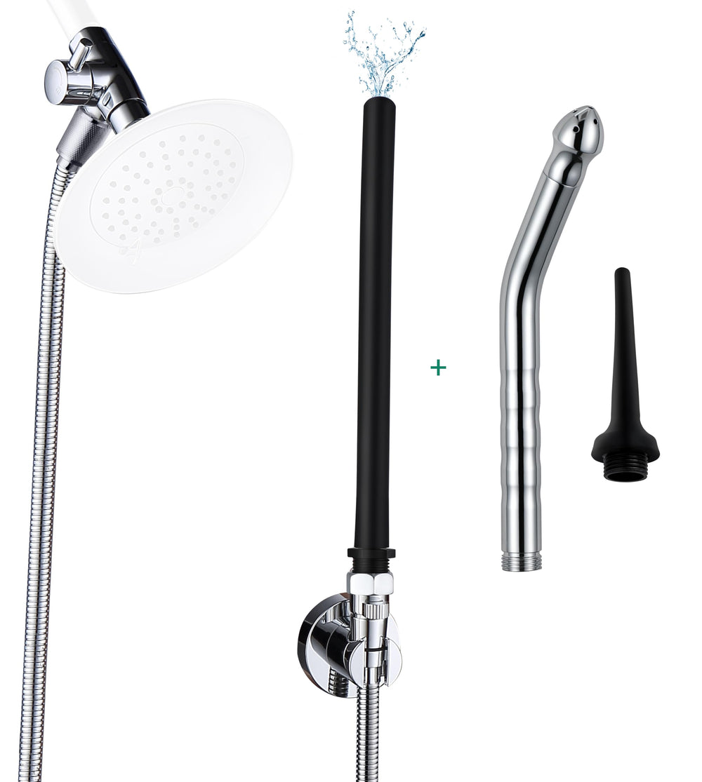V-Frankness shower enema system main view showing compact setup and ease of use
