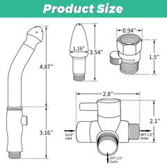 Two nozzle designs offer different cleansing options.