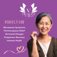 V-HEALTH texture closeup highlighting creamy formula and natural ingredients