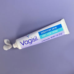 Vagisil cream being applied to skin for gentle itch relief