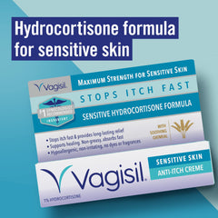 Vagisil Sensitive Skin Cream texture swatch highlighting non-irritating formula