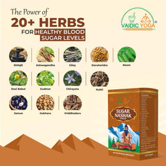 Vaidic Yoga Sugar Nashak powder dissolving in water for easy intake.