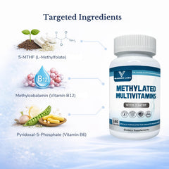 Valboren Labs formulation close-up; bioavailable B vitamins and chelated minerals.