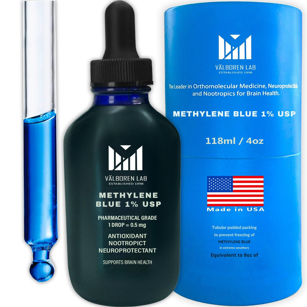 Valboren Labs Methylene Blue 1percent bottle for daily dietary use.