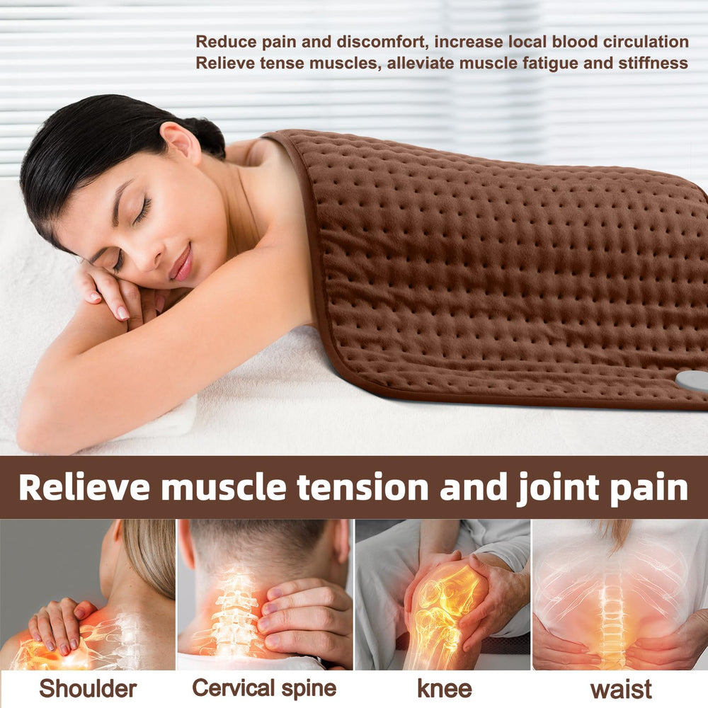 VALGELUIK heating pad includes a 2-hour auto shut-off for safety.