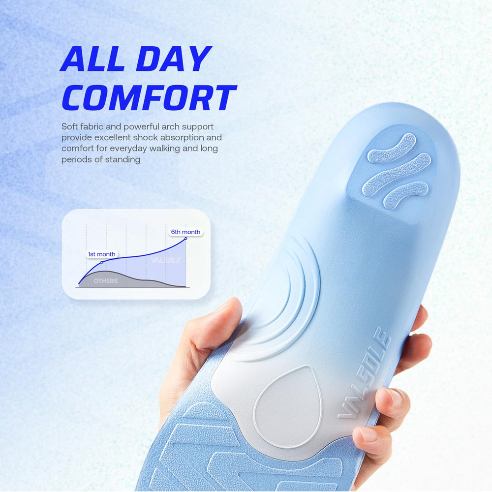 VALSOLE 5-layer arch-support design delivers durable stability.
