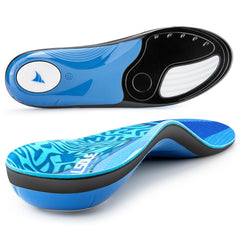 VALSOLE heavy-duty orthotic insoles top view in blue size S for daily support
