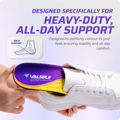 VALSOLE orthotics inside a boot demonstrating foot stability during walking.