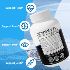 VANI Fish Oil Omega-3 softgels being poured for easy daily intake.