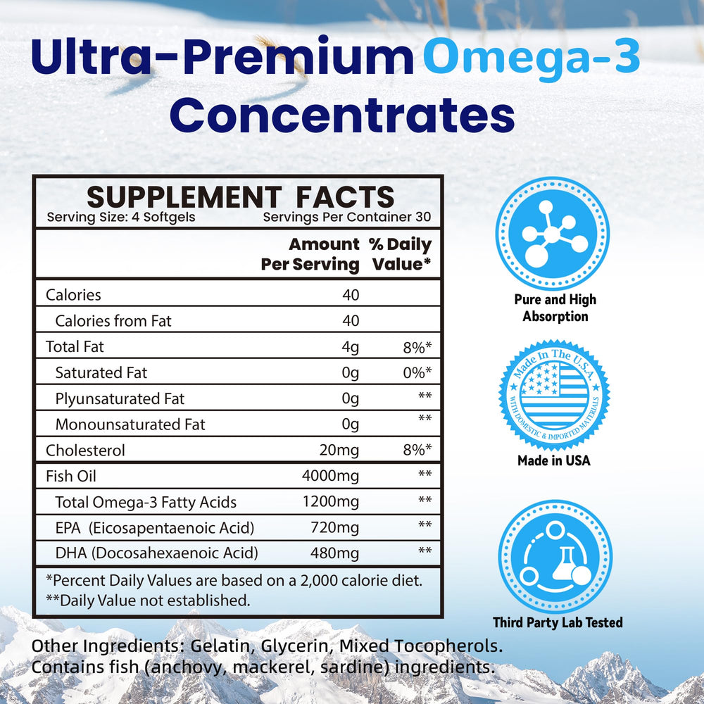 VANI Fish Oil softgels closeup showing easy-to-swallow capsules