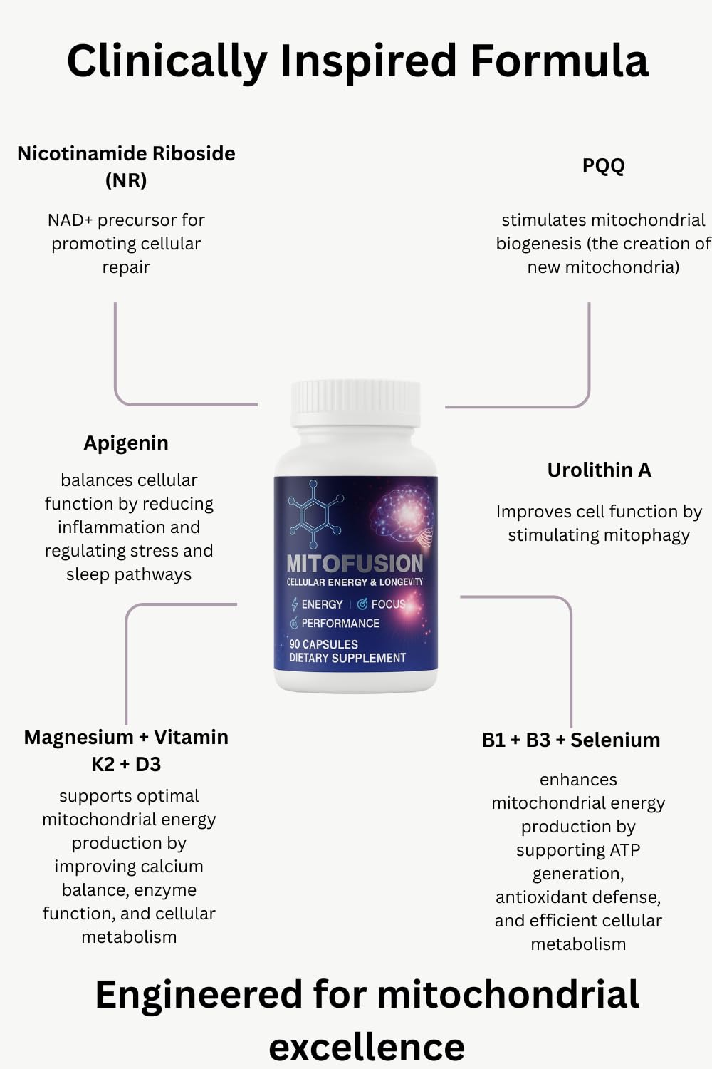 Active lifestyle scene with MitoFusion aiding focus during a workout.