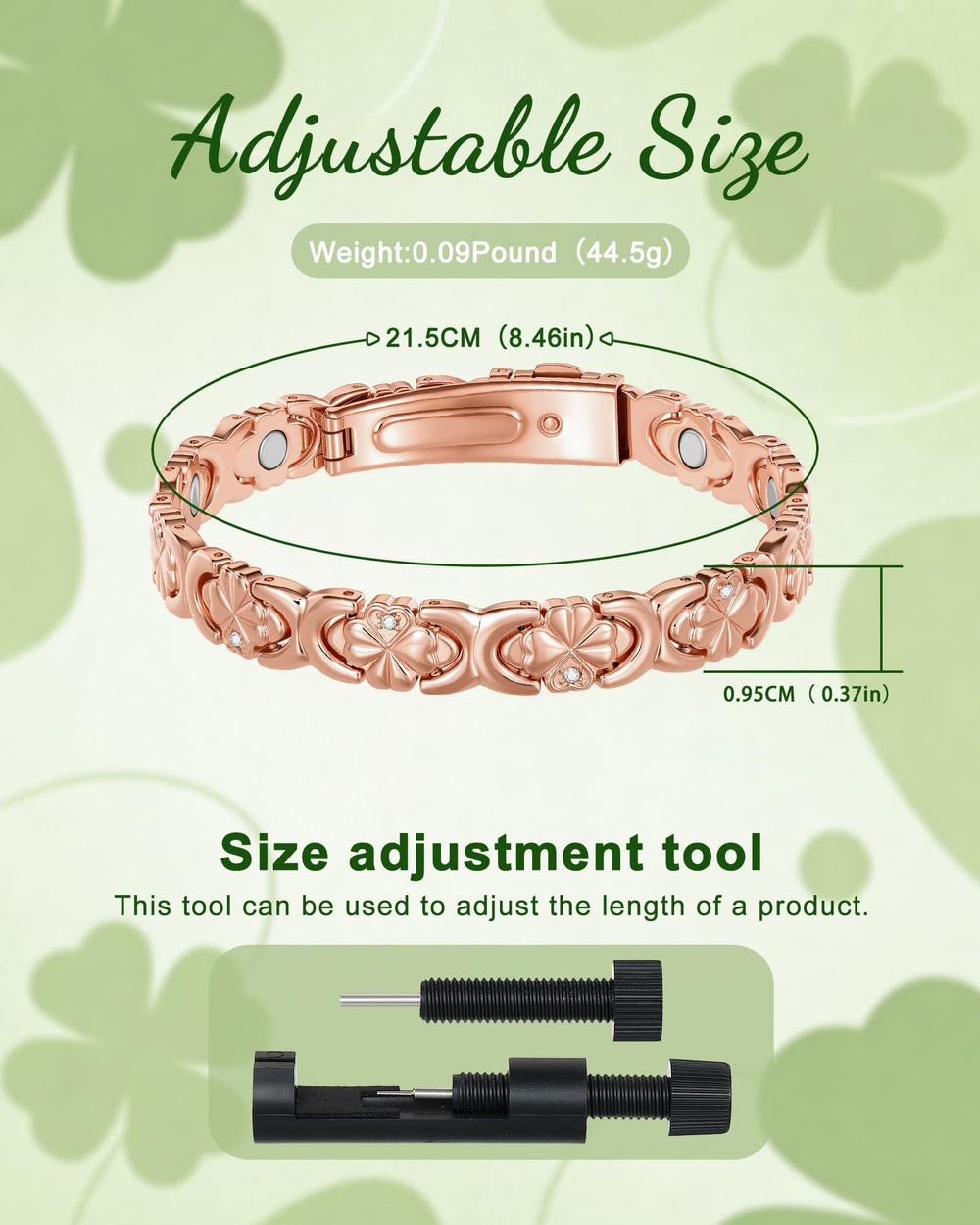Vapeples copper bracelet adjustable sizing tool close-up for a precise custom fit