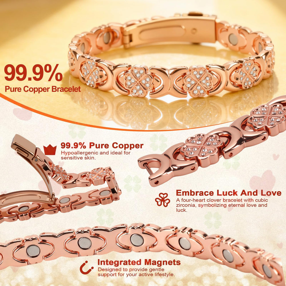 Vapeples four-leaf clover design with Cubic Zirconia hearts for timeless sparkle