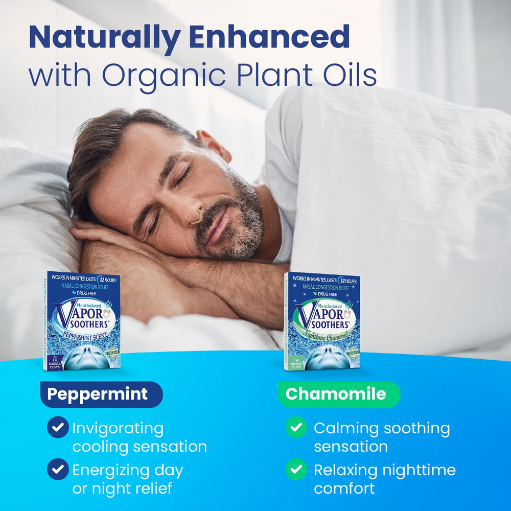 Vapor Soothers nasal dilators during nighttime use support breathing