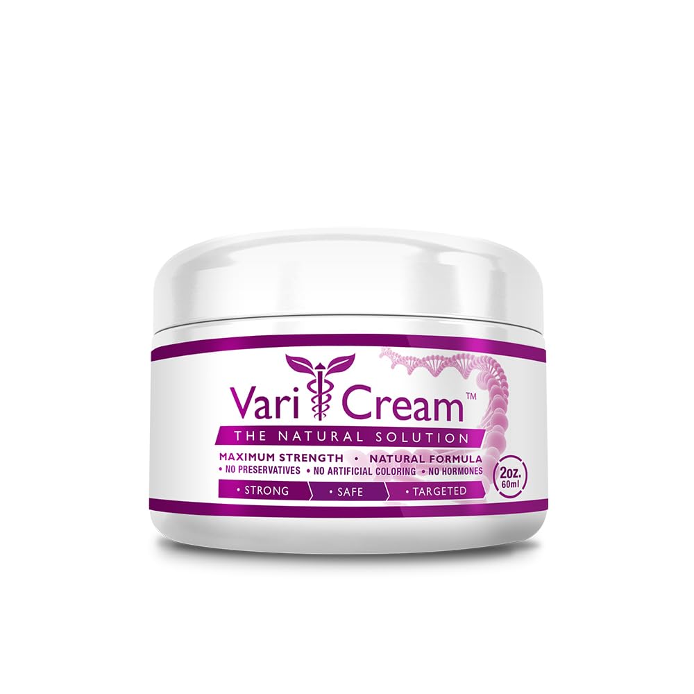 VariDerm VariCream jar front view highlighting vegan, cruelty-free formulation for targeted vein care