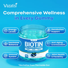 Vazatisi Biotin Gummies soft texture close-up for chewing ease