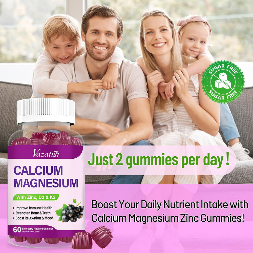 Vazatisi elderberry-flavored gummies graphic emphasizes high-absorption minerals.
