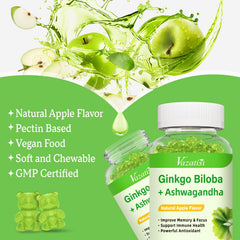 Nutrition and dosage information on Vazatisi Ginkgo Biloba Gummies packaging.