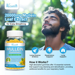Vazatisi Mullein Gummies pineapple flavor bottle for daily enjoyment.