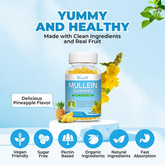 Vazatisi Mullein Gummies vegan sugar-free label for clean daily use.
