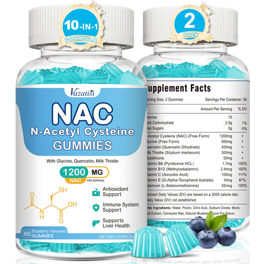 Vazatisi NAC Gummies bottle ready for convenient daily antioxidant support.