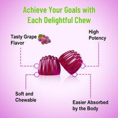 Two Vazatisi gummies per serving shown for convenient daily intake