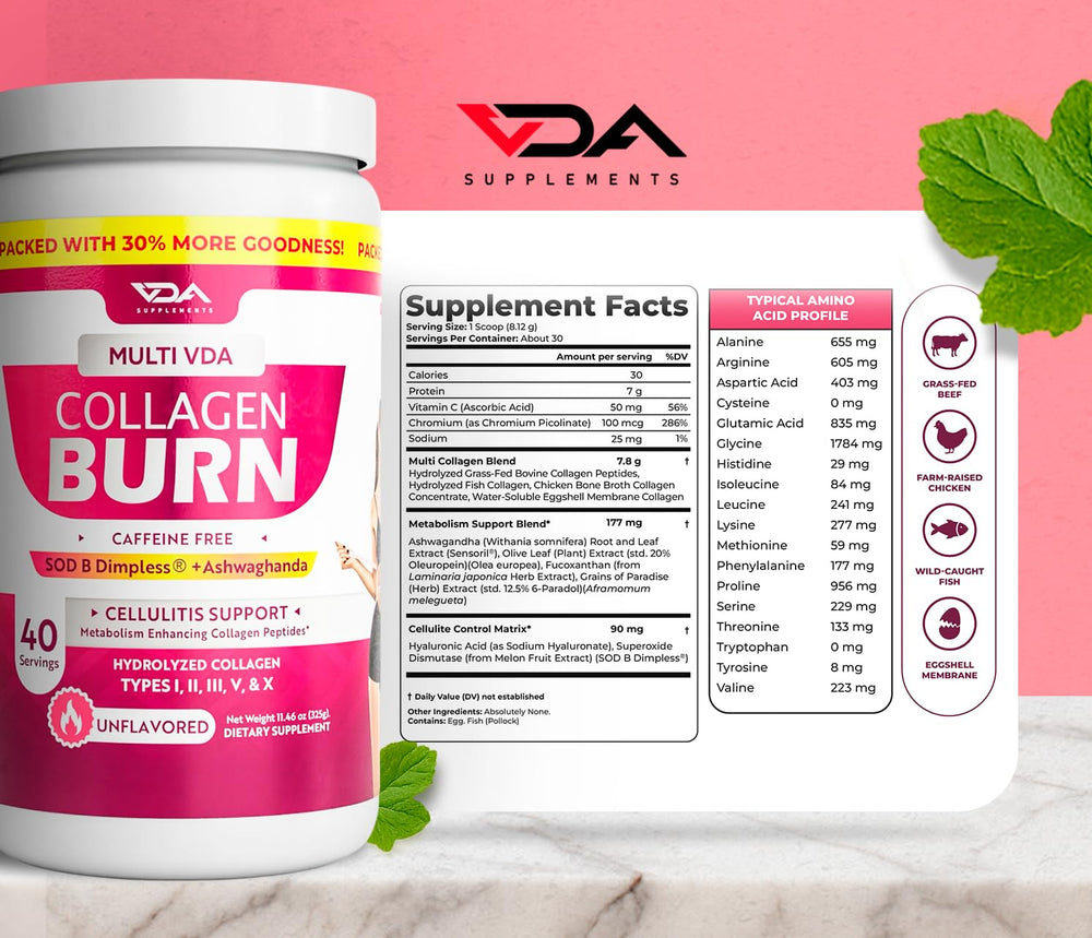 VDA Supplements unflavored powder dissolves smoothly in a morning smoothie.