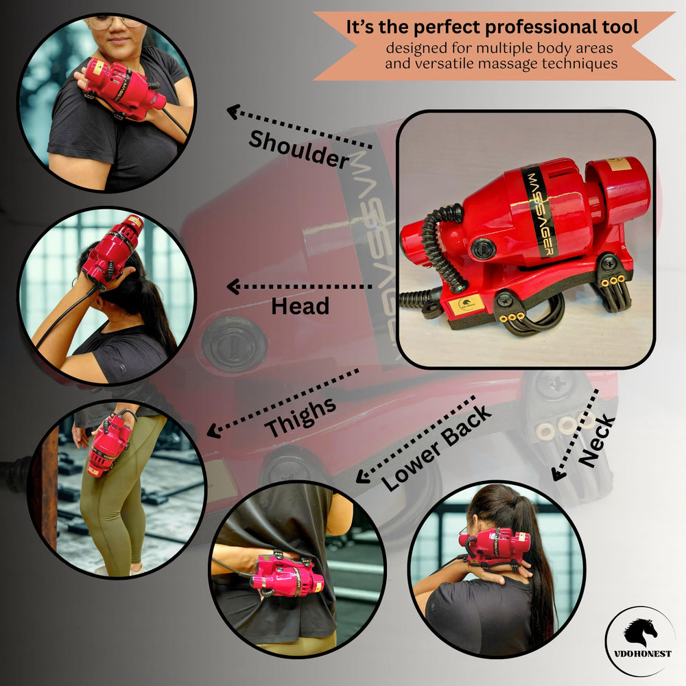 VDOHONEST floating head close-up tracks curves for sore-spot targeting.