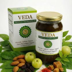 VEDA Premium Chyawanprash amla close-up showing natural amla notes for daily energy