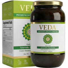 VEDA Premium Chyawanprash sugar-free jar front view for immunity support.