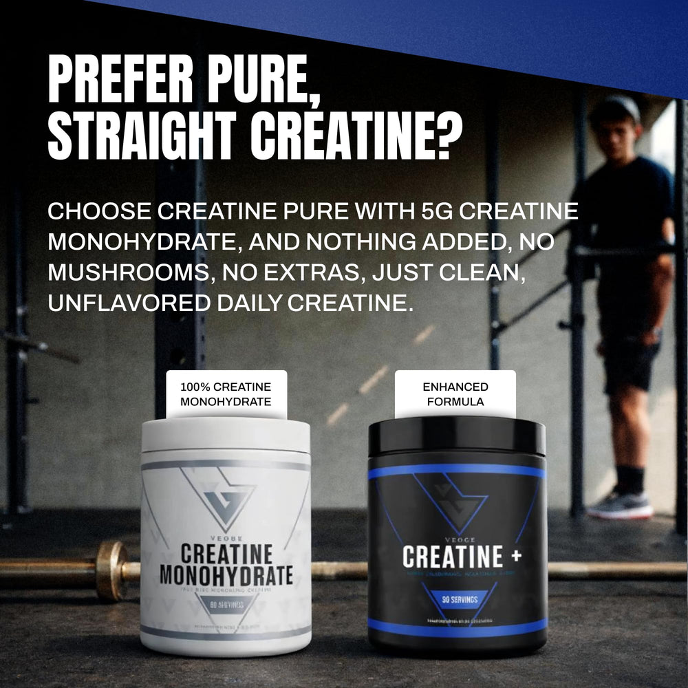 VEDGE Creatine+ shaker with smooth mix ready for daily use.