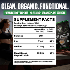 VEDGE plant protein blend featuring pea, pumpkin, and sunflower ingredients