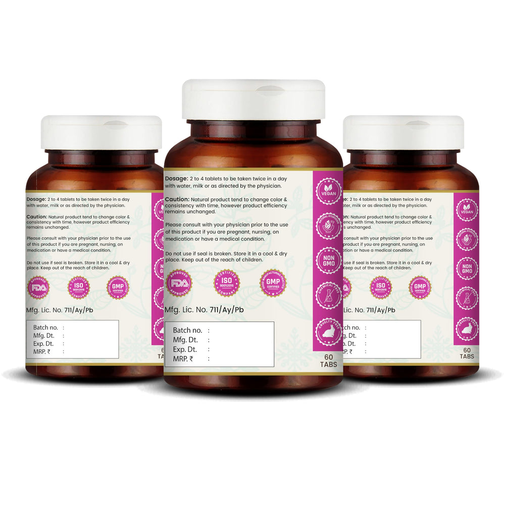 Vedikroots Kanchnar Guggulu tablets close-up highlighting pure herbal ingredients for joint comfort