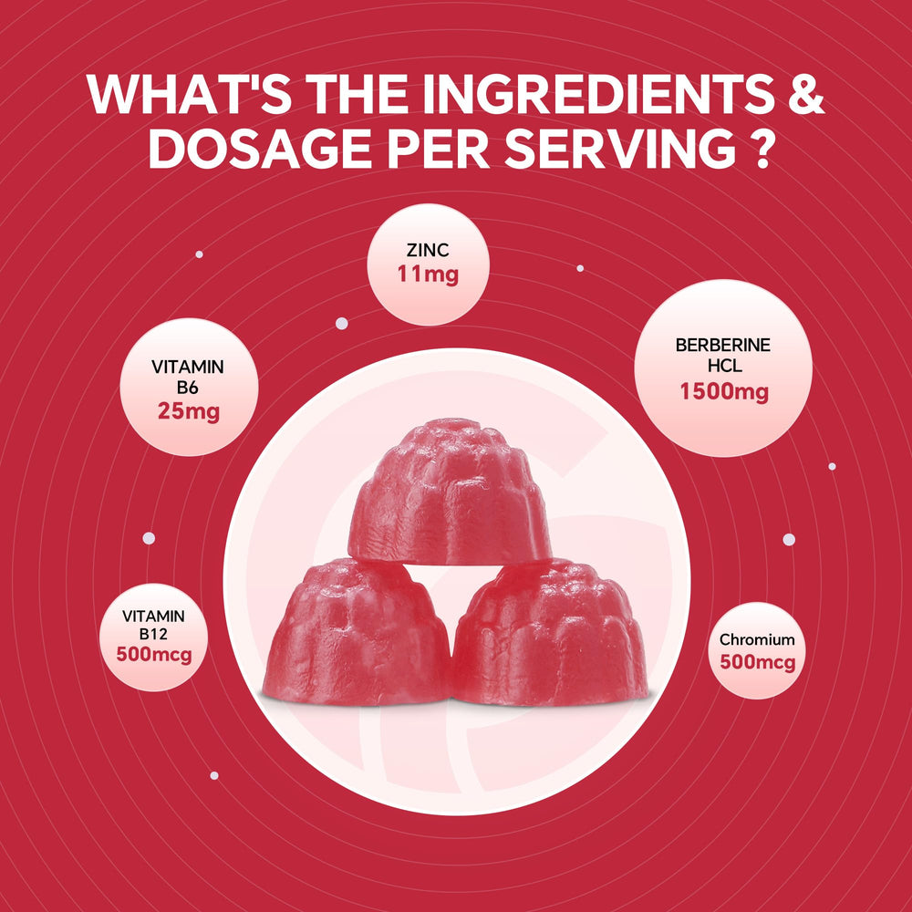 VEETAGYO Berberine ingredients panel, transparent details.