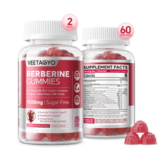 VEETAGYO Berberine supplement bottle 1500mg on shelf for easy daily use.