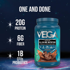 Vega All-In-One Organic Berry bottle with greens and probiotics for daily nutrition