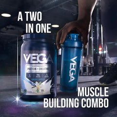 Vega Chocolate drink mix ready to shake for a flavorful protein boost.