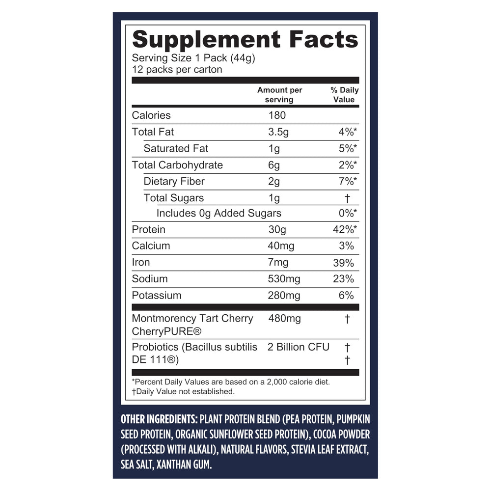 Creamy Vega Protein + Recovery shake ready to drink or blend.