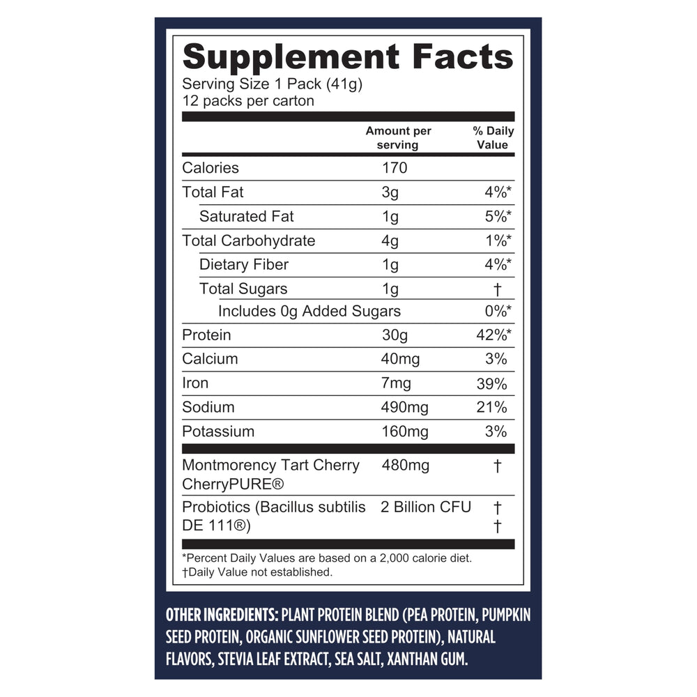 Vega Protein + Recovery showing probiotics Bacillus coagulans